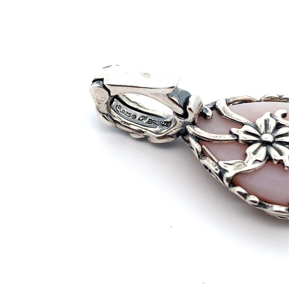 Carolyn Pollack Sterling Pink Pearl Flower Pendant - Picture 3 of 3